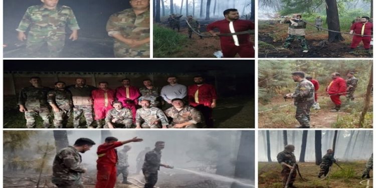 مهار آتش سوزی در ۲ هکتار از جنگلهای کشل ورزل لاکان رشت