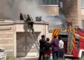 آتش سوزی ساختمان در فلکه رودکی ولیعصر تبریز