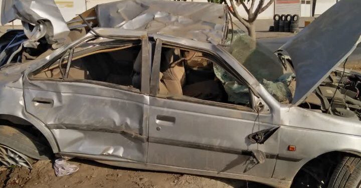 ۴ مصدوم در حادثه واژگونی خودرو در جاده کلات- مشهد
