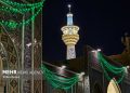 چراغانی حرم مطهر ثامن الائمه(ع) در آستانه میلاد نبی اکرم(ص)