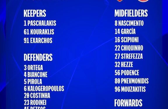 طارمی در لیست المپیاکوس برای دیدار با آرسنال + عکس