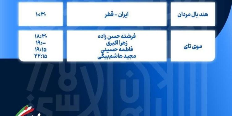 برنامه ورزشکاران ایران در هفتمین روز بازی‌های کشورهای اسلامی