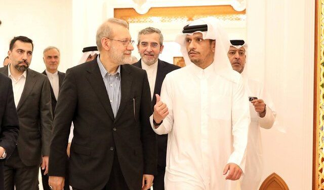 دیدار مهم لاریجانی با وزیر خارجه قطر